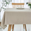 maxmill Linen Texture Tablecloth Water Resistance Antiwrinkle Spillproof Wipeable Washable Fabric Table Cloth for Dining Room, Buffet Banquet Party Holiday Dinner, Rectangular 60 x 108 Inch, Linen