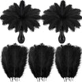 Crowye 60 Pcs Ostrich Feathers Bulk for Centerpieces Craft Ostrich Feathers for Vase Wedding Masquerade Party Home Costume Decorations (10-12 Inch,Black)