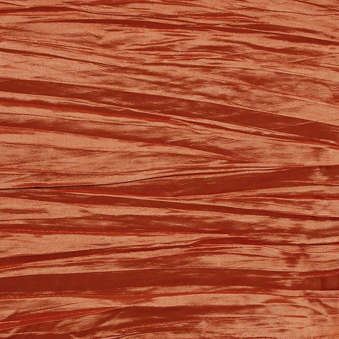 YOUR CHAIR COVERS - 90 x 132 inch Rectangular Crinkle Taffeta Tablecloth - Terracotta, Rectangle Table Linens for 6 ft Rectangular Tables, Wedding Crushed Table Cloth