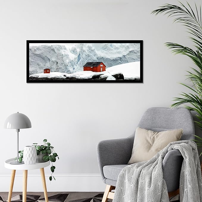 13x39 Puzzle Frame 2 Packs, Real Glass and Black Wood Frame, Display Panoramic 13 x 39 Picture Frames - Horizontal or Vertical Wall Mounting