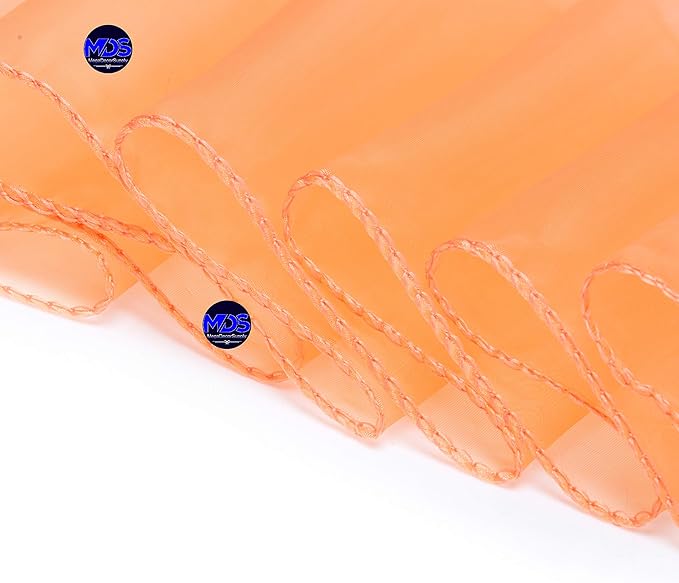 MDS Pack of 200 PCS Organza Chair Sashes Wider Dining Chair Bows Ribbon Tie Back for Wedding Party Birthday Bridal Shower Reception Event Banquet Home Chair Cover Decoration - Peach