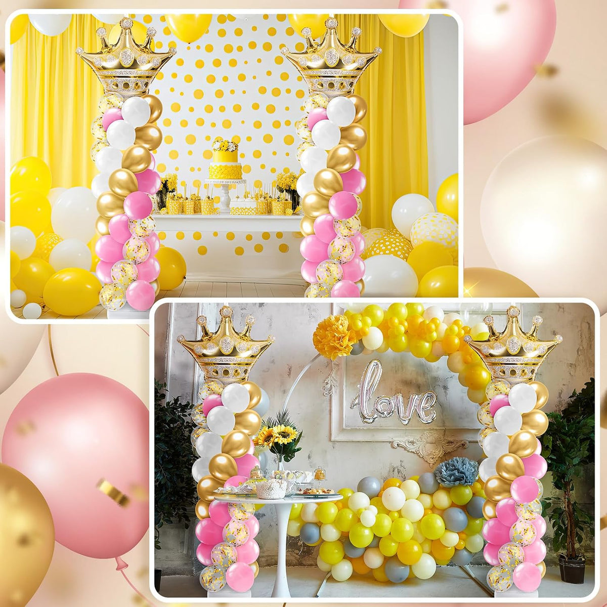 kasyat 2 sets princess party balloon column stand, package contents