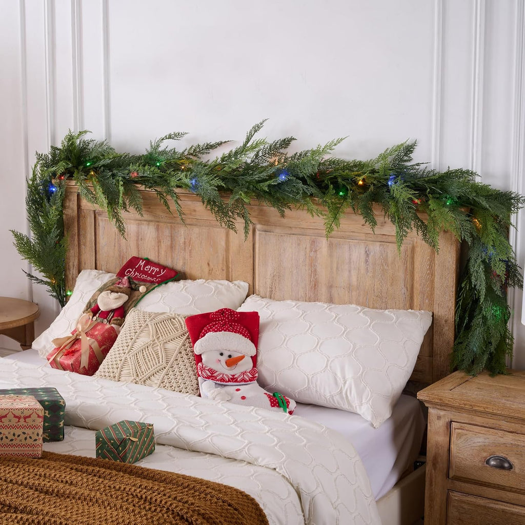12ft 1pcs prelit realistic faux pine cedar garland, package contents