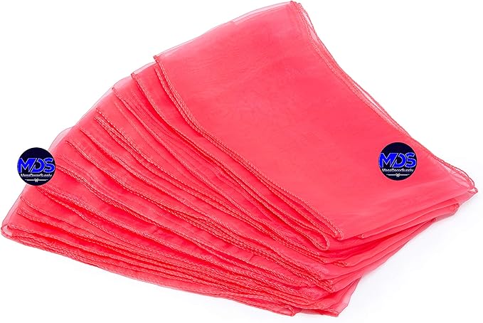 MDS Pack of 25 PCS Organza Chair Sashes Wider Dining Chair Bows Ribbon Tie Back for Wedding Party Birthday Bridal Shower Reception Event Banquet Home Chair Cover Decoration - Coral