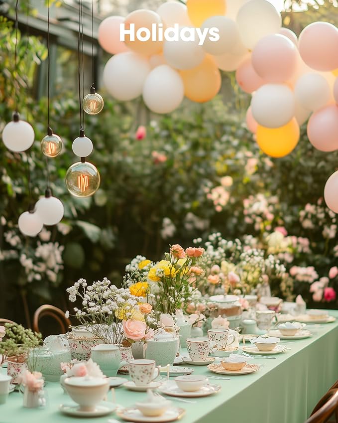 Pureegg Plastic Table Cloth Disposable 10 Pack, 54 x 108 Inch Table Cloths, Easter Party, Decorative Tablecloths, Rectangle, Light, Pastel Plastic Cover, Leakproof & Sturdy, Sage Green