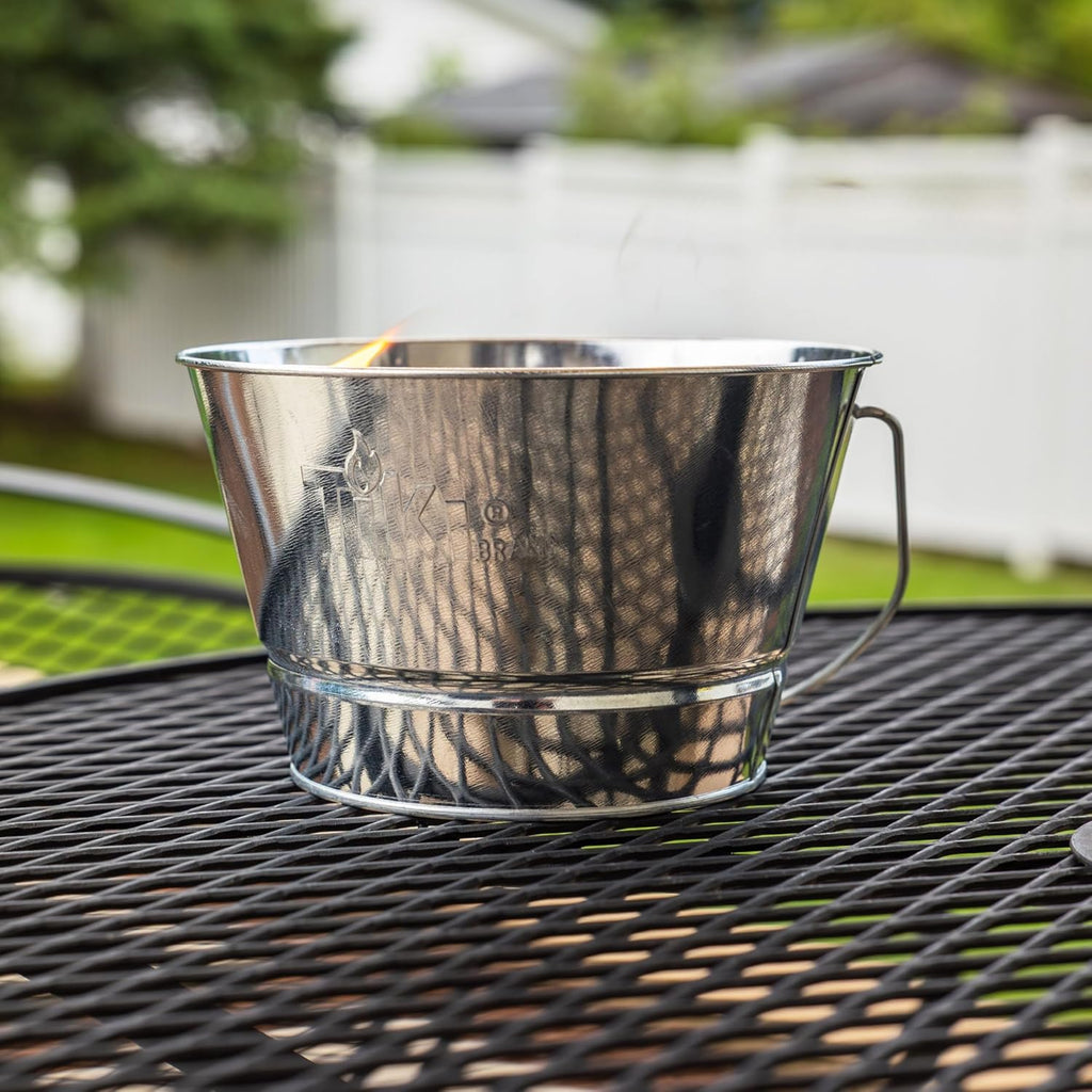TIKI Citronella Candle Bucket for Outdoors, Triple-Wick Galvanized Metal | Citronella formula helps repel mosquitoes