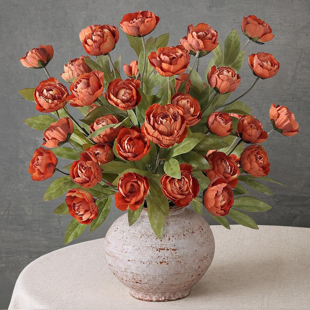 27" artificial fall peony silk flower stems for, main product view