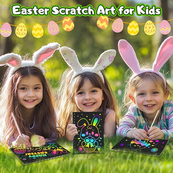 Party Favors for Kids: 24 Pack Rainbow Scratch Art Notebook Students Classroom Gifts Bulk for Girls Boys Goodie Bags Stuffers, Return Gifts for Birthday Party Favors Bulk Kids Crafts