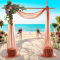MDS Halloween Chiffon Draping Fabric - 1 Panel, 30" Wide x 20ft Long - Sheer Spooky Arbor & Canopy Drapery for Haunted House Backdrops, Party Ceilings, DIY Costumes & Themed Events - Terracotta