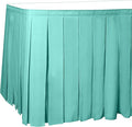 Ultimate Textile Pleat Polyester Fabric Table Skirt - Machine Washable Flame Resistant with Clips for Events, Weddings & Trade Shows, Cut & Sewn in Paterson, NJ - Caribbean, 21' Box Pleat