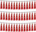3P Red Foil Fringe Metallic Tassel Streamers Banner Tassel Garland for Parade Floats, Bachelorette, Wedding, Birthday, Halloween, Christmas, Bridal/Baby Shower Party Decorations