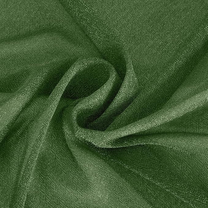 Olive Green Fall Elegant Arch Draping Fabric Outdoor 1 Panel 29" × 20Ft Sheer Chiffon Curtain Drapes for Wedding Ceremony Birthday Party Garden Brunch