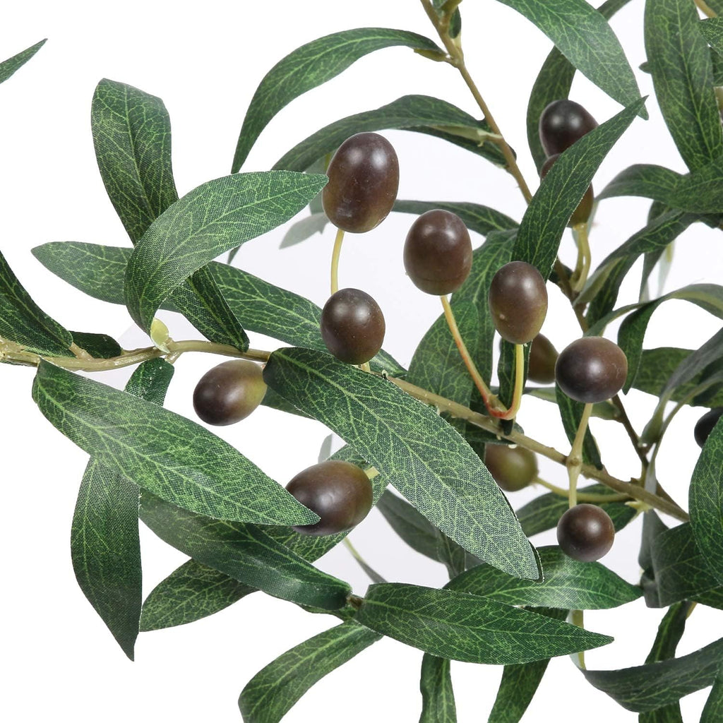 SHACOS 4 PCS 28 inch Artificial Olive Branches for Vases Greenery Olive Stems Faux Tree Branch Twig for Home Wedding Shop Office Garden Decor DIY Floral Crafts