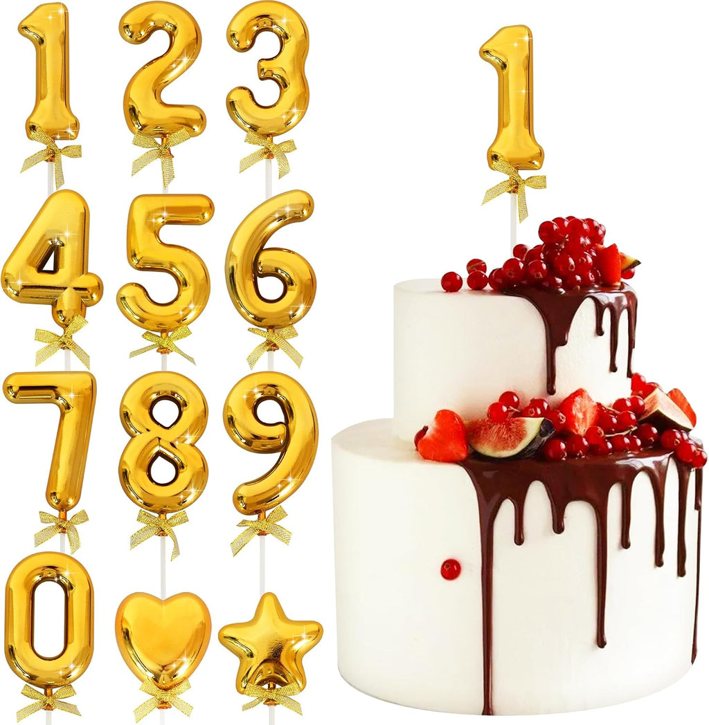 BEISHIDA 3D Number Cake Topper Gold 1 Numbers Happy Birthday Cake Topper 1st Birthday Cake Toppers for Party Wedding Anniversary Decorations(1Pcs Only)
