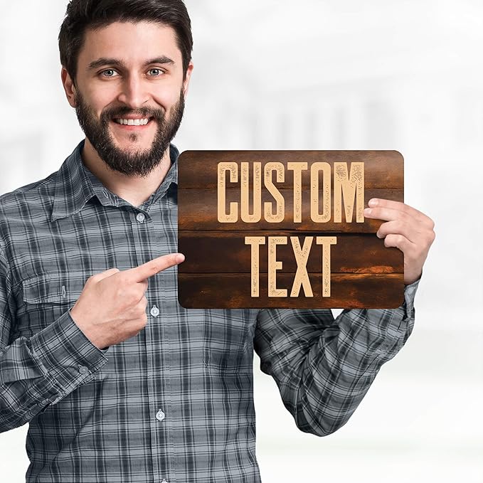 Custom Sign, Custom Street Sign, 11 Font Colors, 13 Font Styles, 4 Hole Options, 22 Sizes, 7x10 Inches, Rust Free DiBound, Fade Resistant, Made in USA by My Sign Center (Vintage Wood)