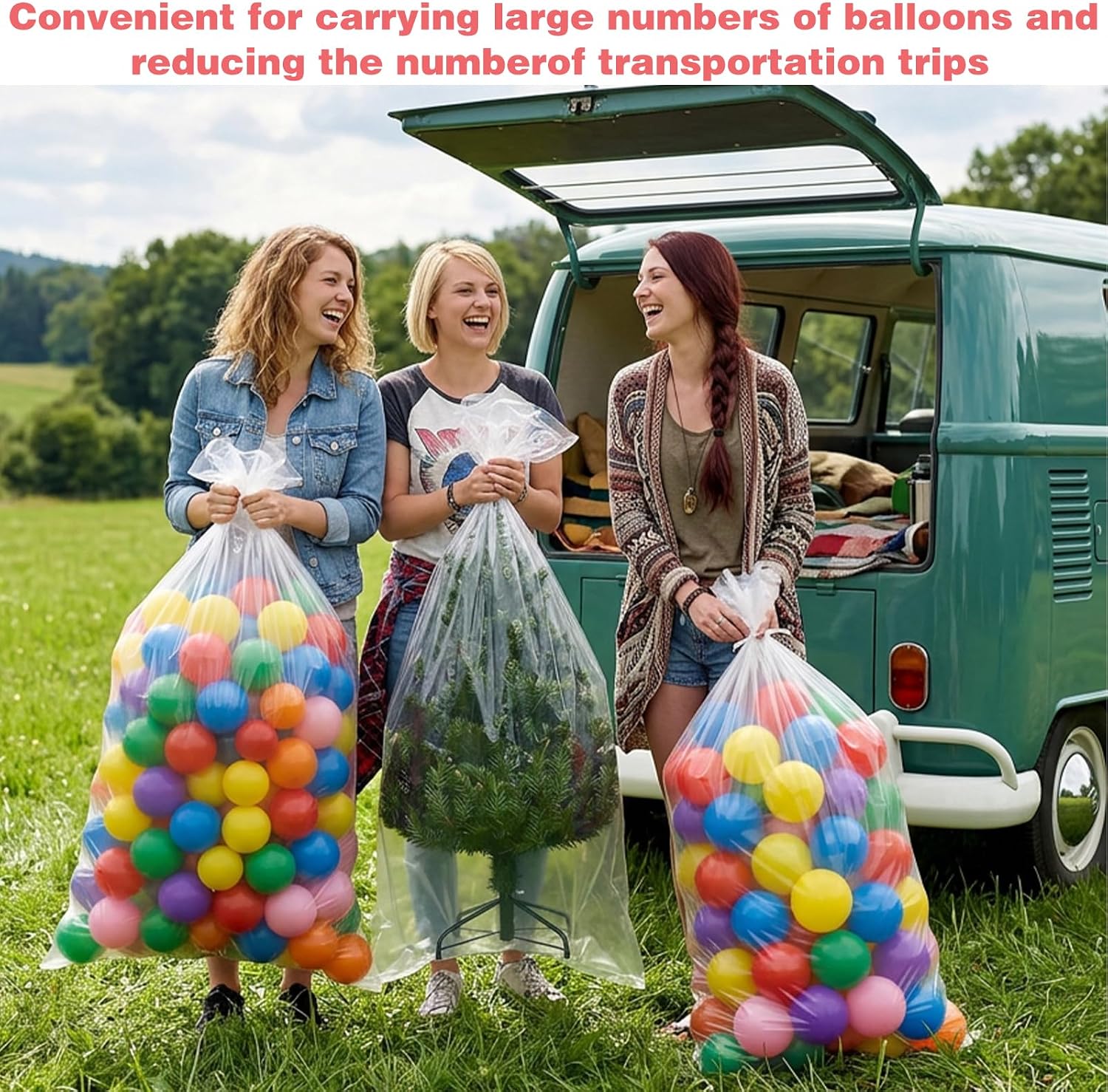 4Pcs 98.4" x 59" Extra Large Balloon Bags for Transport, Reusable Big Plastic Balloon Storage Bag, Giant Clear Carrying Storage Bags for Wedding Birthday Party Supplies, Clear Balloons Drop Bag