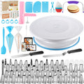 Kootek 230PCs Cake Decorating Kits, Baking Supplies Tools with Cake Stand Turntable, Piping Bags and Tips, Cake Leveler, Frosting Icing Spatulas & More Accessories for Cake Cupcake Decorations