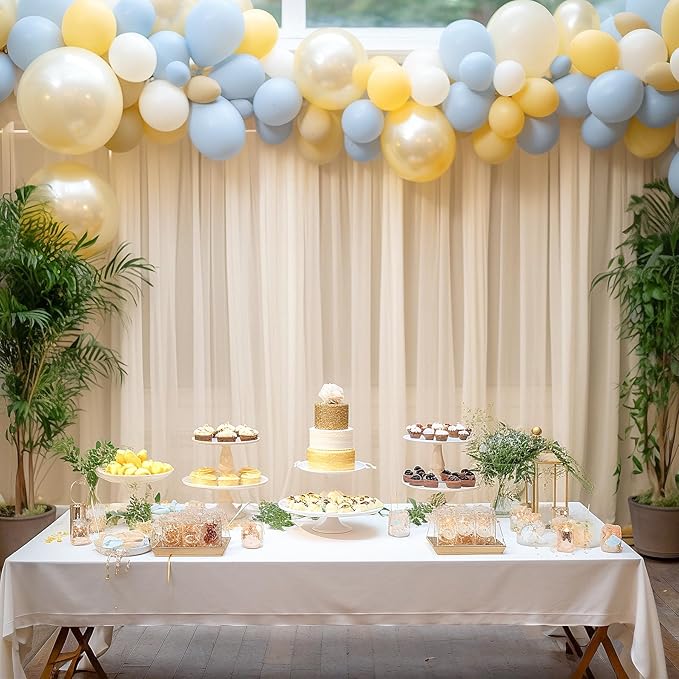 10x10 Champagne Tulle Backdrop Curtains for Parties, Sheer Backdrop Curtain Wedding Photo Background Drapes for Baby Shower Photography Birthday Party