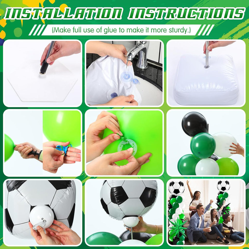 kasyat 2 sets soccer balloon column stand kit shown in use
