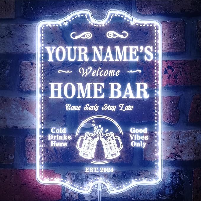 ADVPRO Personalized Your Name Home Bar RGB Dynamic Glam LED Sign - Cut-to-Edge Shape - Smart 3D Decoration - Multicolor Signage st06s64-fnd-p11c-tm-c