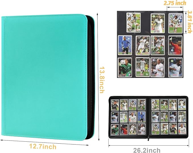 Trading Card Binder 12 Pocket, 720 Pockets Card Binders, Card Collection Binder, Card Album Folder for MTG, TCG, Sports Cards, Game Cards (Lake Blue)