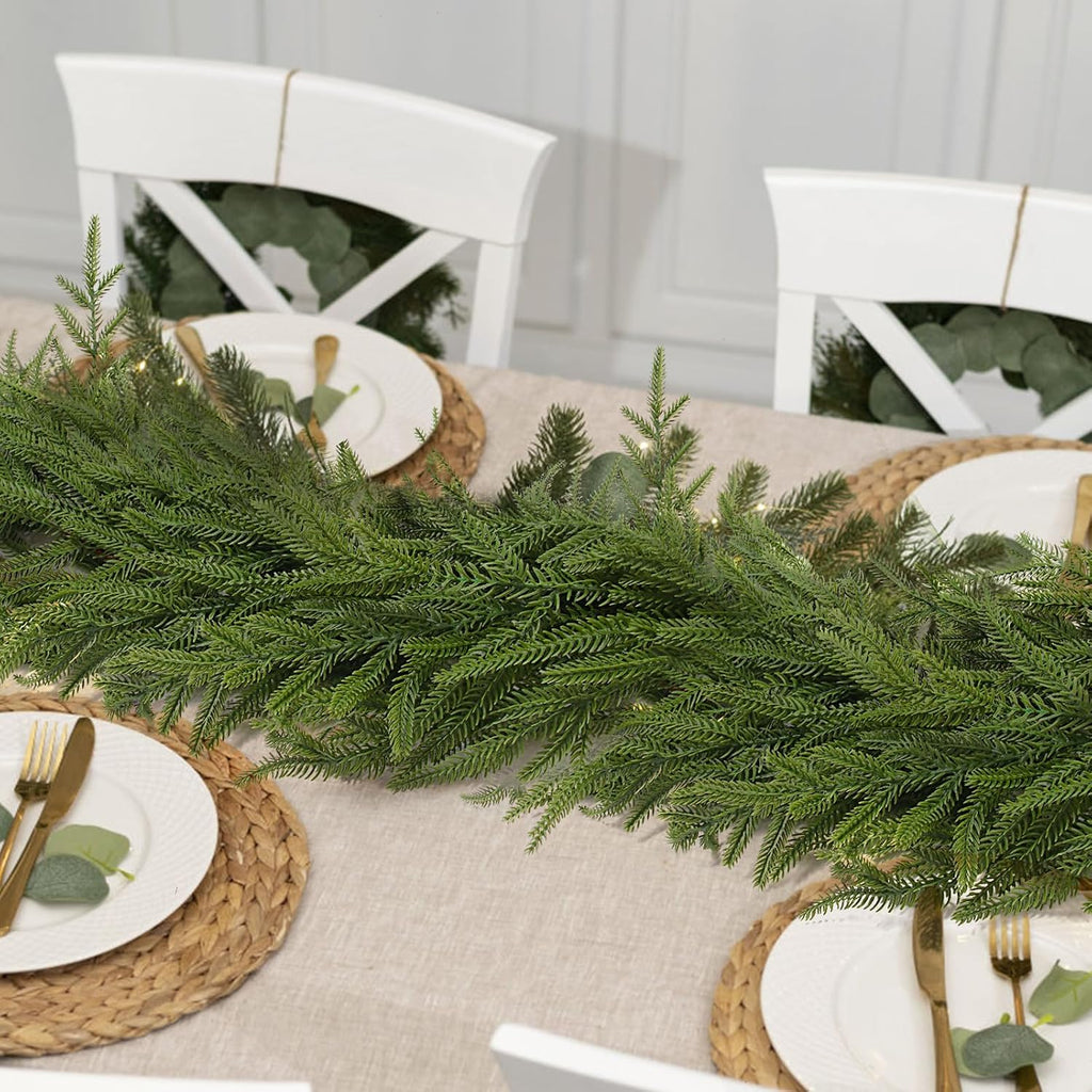 hibean 9ft christmas garland, real touch norfolk pine, package contents