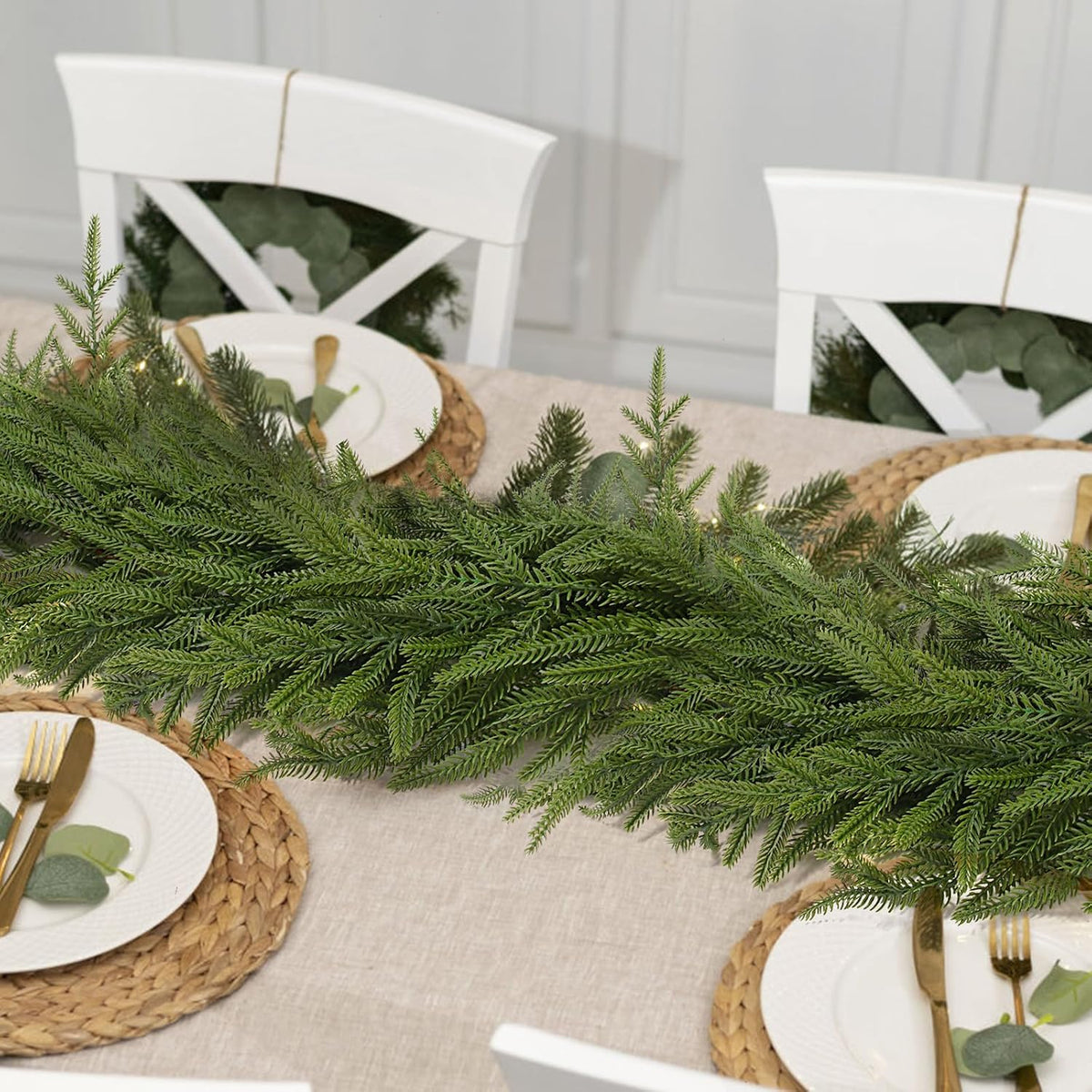 hibean 9ft christmas garland, real touch norfolk pine, package contents