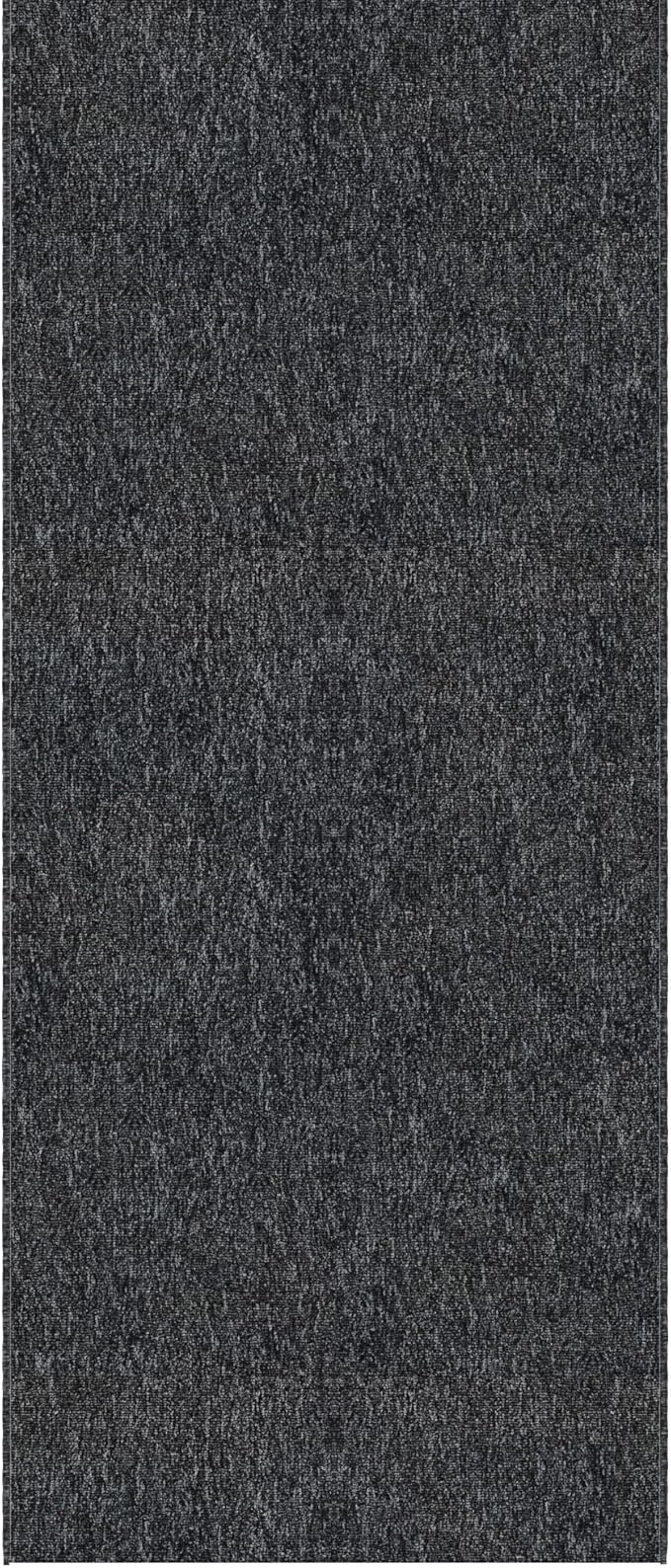 Ottomanson 2'7" x 24' Ultra-Thin Hallway Runner Rug - Durable Non-Slip Carpet for High-Traffic Areas - Fits Under Doors for Seamless Entry - Ideal for Kitchen, Entryway, Bedroom & Living Room, Black