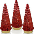 red glass christmas tree 3pcs, small tabletop mercury, main product view
