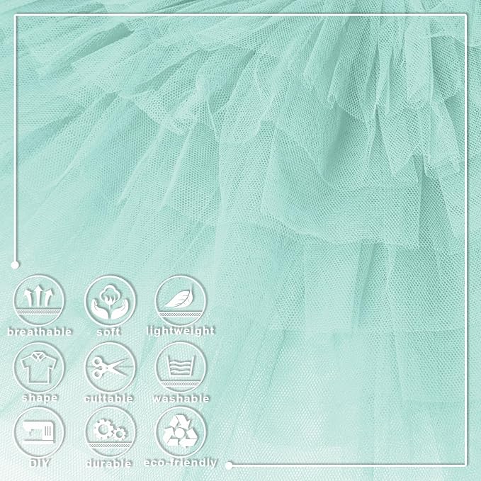 Aqua Blue Tulle Fabric Roll 6 Inch X 300 FT (100 Yards) Matte Tulle Ribbon Netting Mesh Spool for DIY Tutu Skirt Wedding Bow Gift Wrapping Baby Shower Christmas Party Halloween Decorations