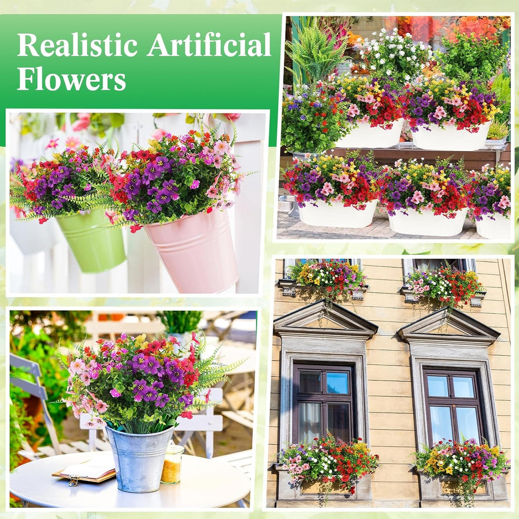 thiccywoov 60 bundles outdoor artificial fall flowers bulk,spring,colorful on a desk or shelf