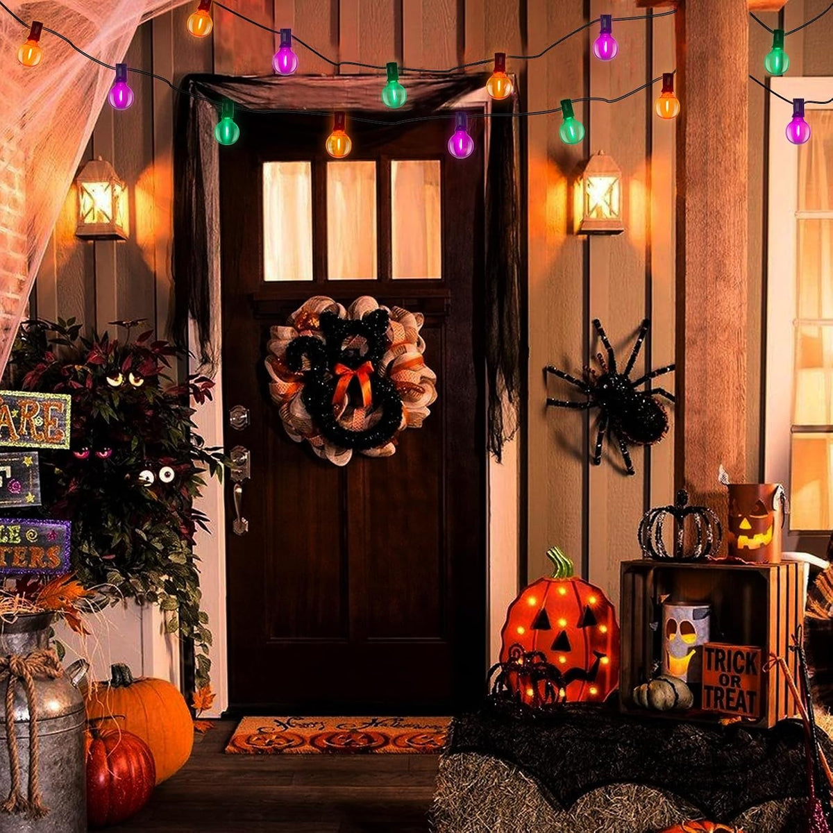SUNSGNE 25FT Globe Outdoor Halloween String Lights G40 LED String Lights with...