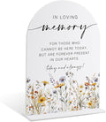 Memorial Table Sign for Wedding, Boho Floral In Loving Memory Sign, Wedding Signage with Stand, Bridal Shower Table Centerpieces, Supplies for Engagement Reception and Event Party, 37