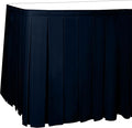 Ultimate Textile Pleat Polyester Fabric Table Skirt - Machine Washable Flame Resistant with Clips for Events, Weddings & Trade Shows, Cut & Sewn in Paterson, NJ - Navy, 21' Box Pleat