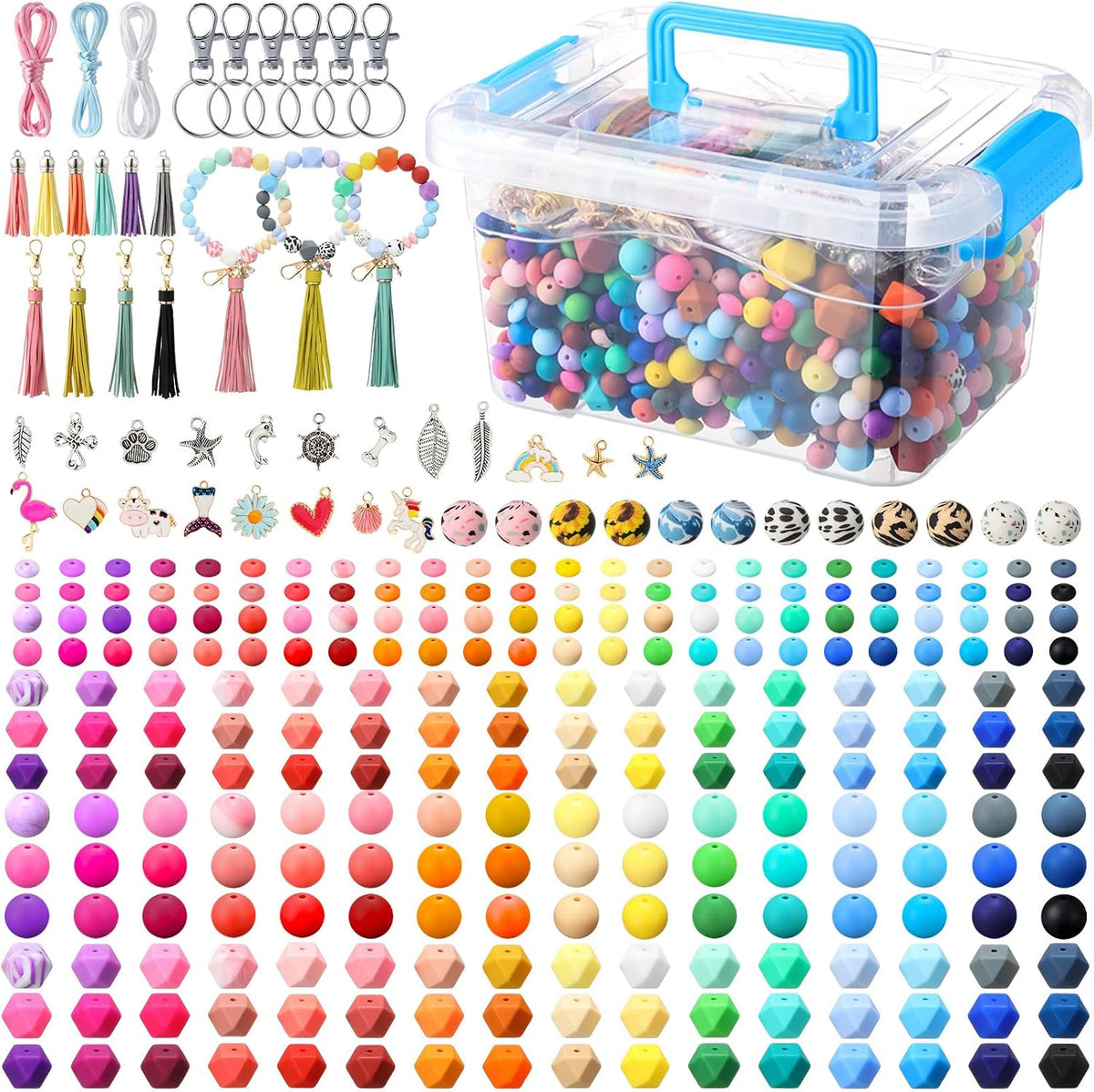 hotop 342 pcs silicone beads for keychain making, main product view
