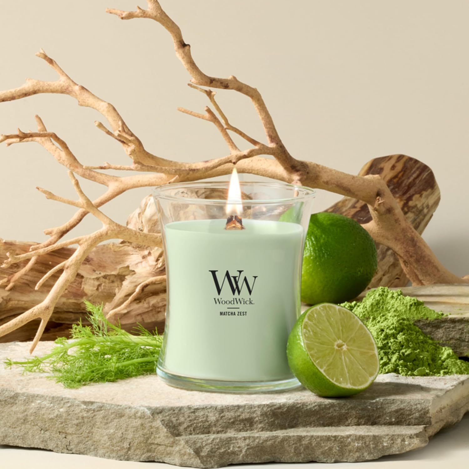 Woodwick Matcha Zest Medium Hourglass Candle