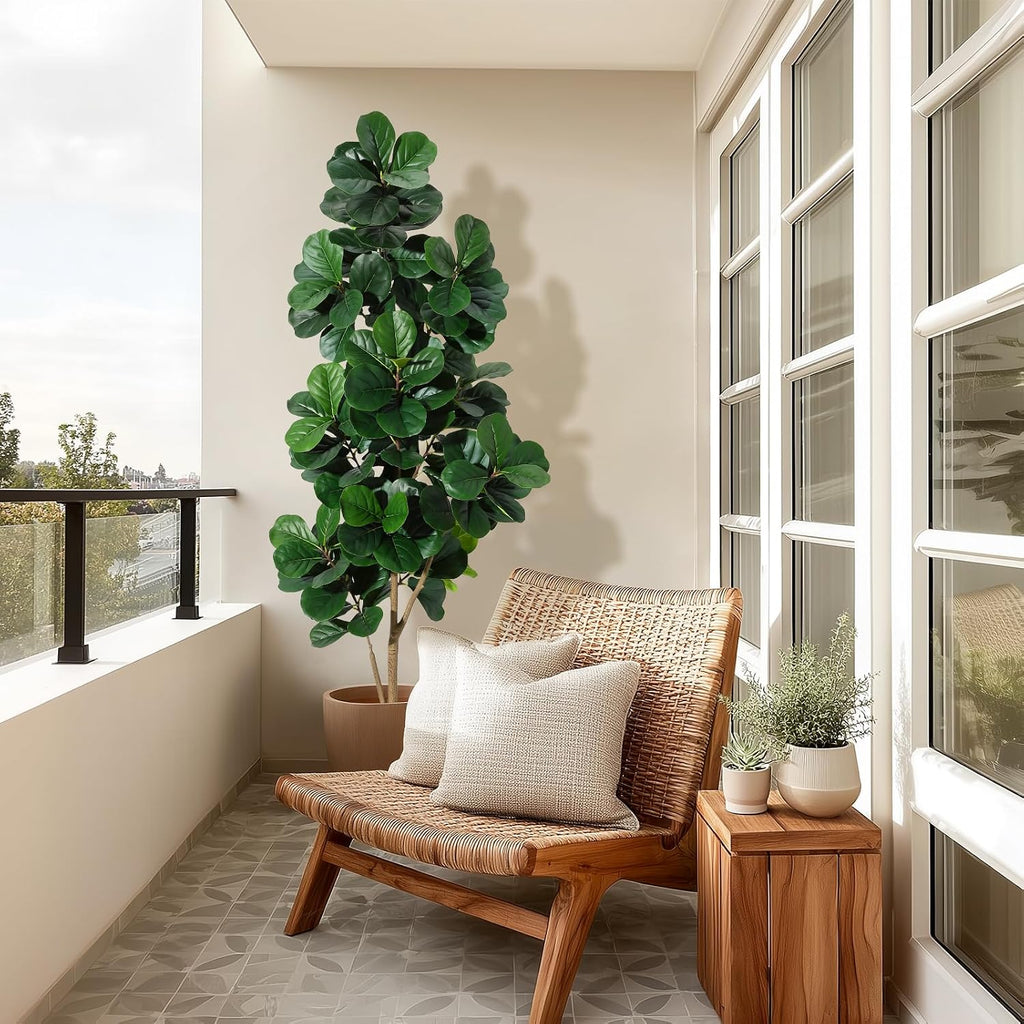 7 ft fiddle leaf fig tree artificial with showing dimensions