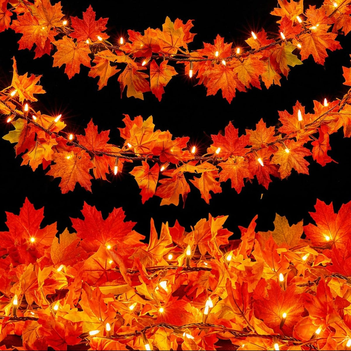 Fall Decor Fall Decorations for Home 9FT Plug in Fall Garland with Lights 50 ...