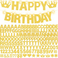 167Pcs DIY Glitter Customizable Banner Kit Custom Banner Happy Birthday Personalized Letter Banners Decor for Christmas Baby Shower Birthday Party Decorations Supplies(Glitter Gold）