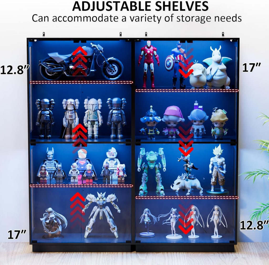 display cabinet with glass doors 4 tier glass, package contents