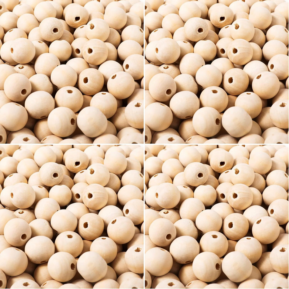 20mm wood beads natural unfinished round wooden loose, main product view