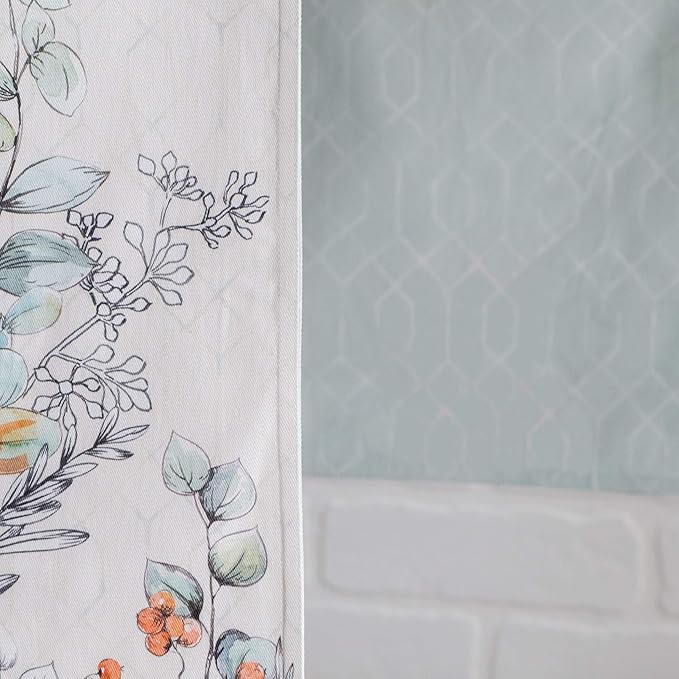 Maison d' Hermine Table Runner 100% Cotton Double Layer Table Runners 72 inches Long for Thanksgiving Christmas Decorations Home Kitchen Dining Party Wedding (Whitish Shabby Chique, 14.5" x 72")