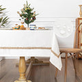 MYSKY HOME Table Cloth for Rectangular, Waterproof Tablecloth, Soft Cotton Indoor/Outdoor Tablecloths, Wrinkle Free Table Cloth Heavy Duty Rectangle Table Cloths for Parties & Dining Use, 55"X70"