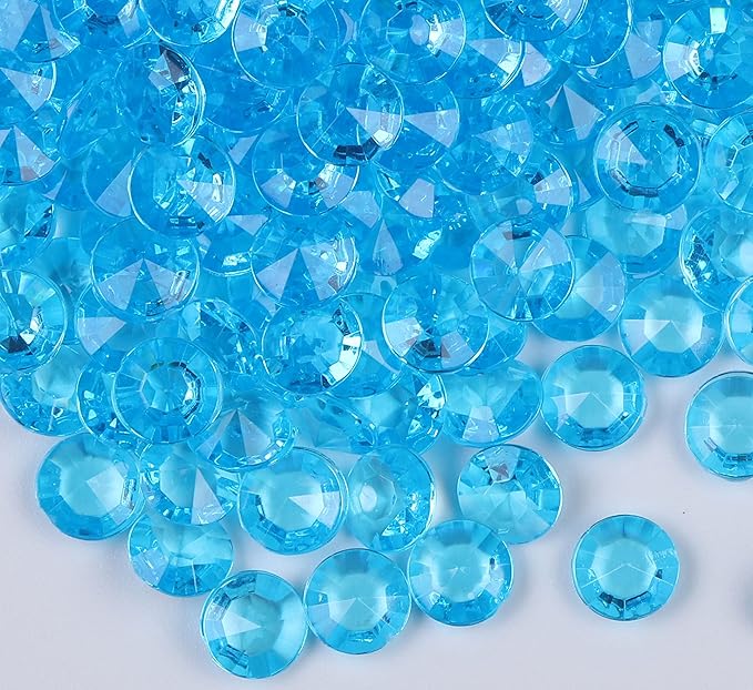 1000pcs Platic Acrylic Gems Fake Acrylic Diamonds Vase Filler Beads Faux Diamond Crystals Jewels for Makeup Brushes Holder Table Scatter Confetti Party Arts Crafts Birthday Wedding Decor
