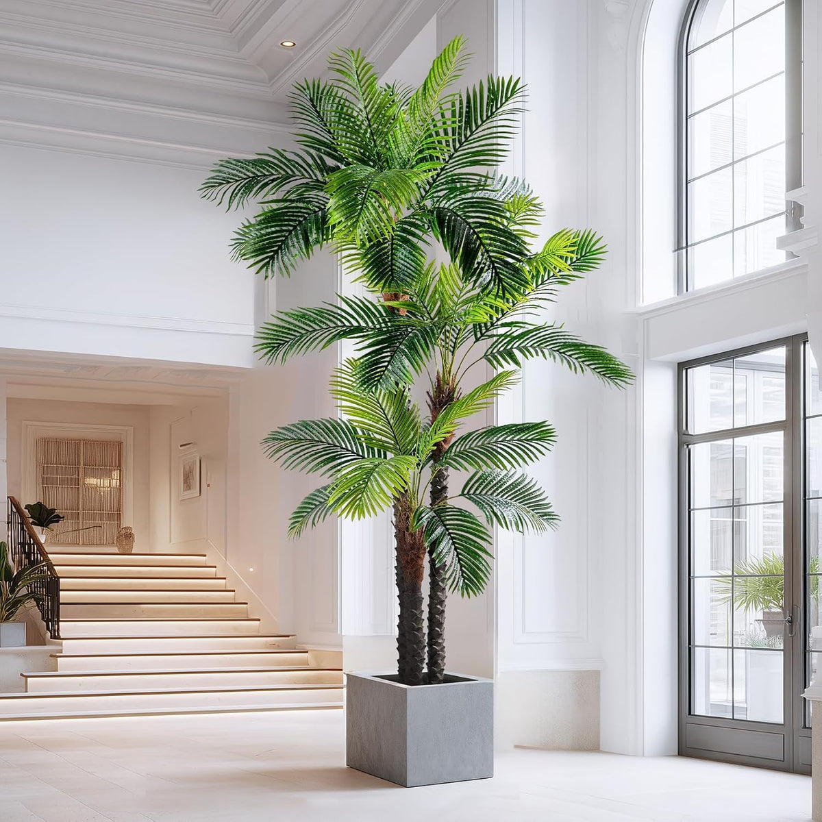 erimda 9.1ft artificial phoenix palm tree artificial plants, close-up detail