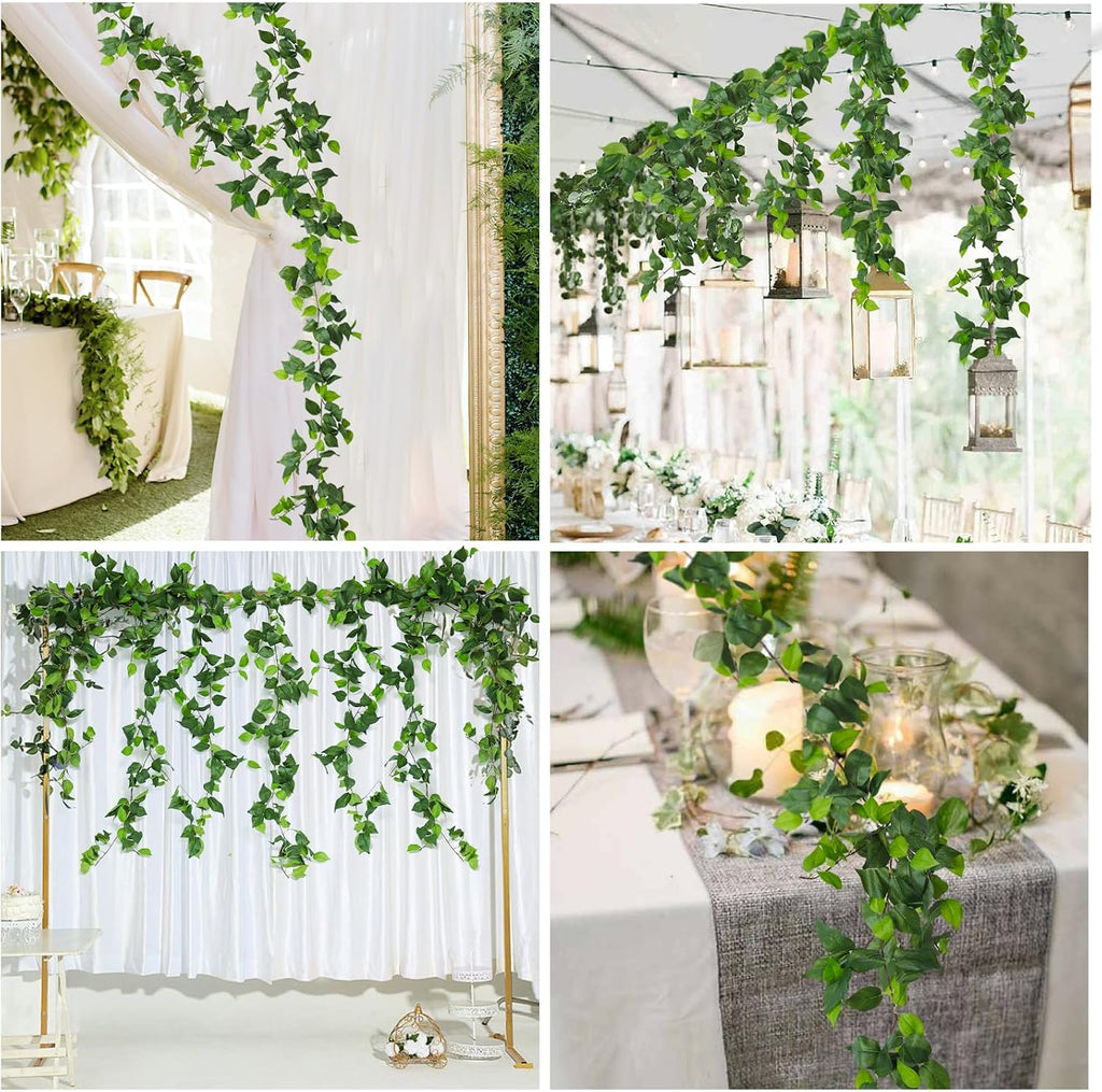 recutms 6pc fake vines artificial ivy garland silk shown in use