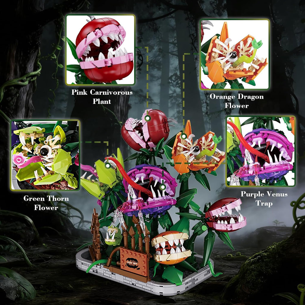 audrey 2 piranha plant building block set 1266pcs, side view