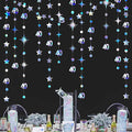 Iridescent 40th Birthday Decorations Number 40 Circle Dot Twinkle Star Garland Metallic Hanging Streamer Bunting Banner Backdrop for Women Mens 40 Year Old Birthday Forty Anniversary Party Supplies
