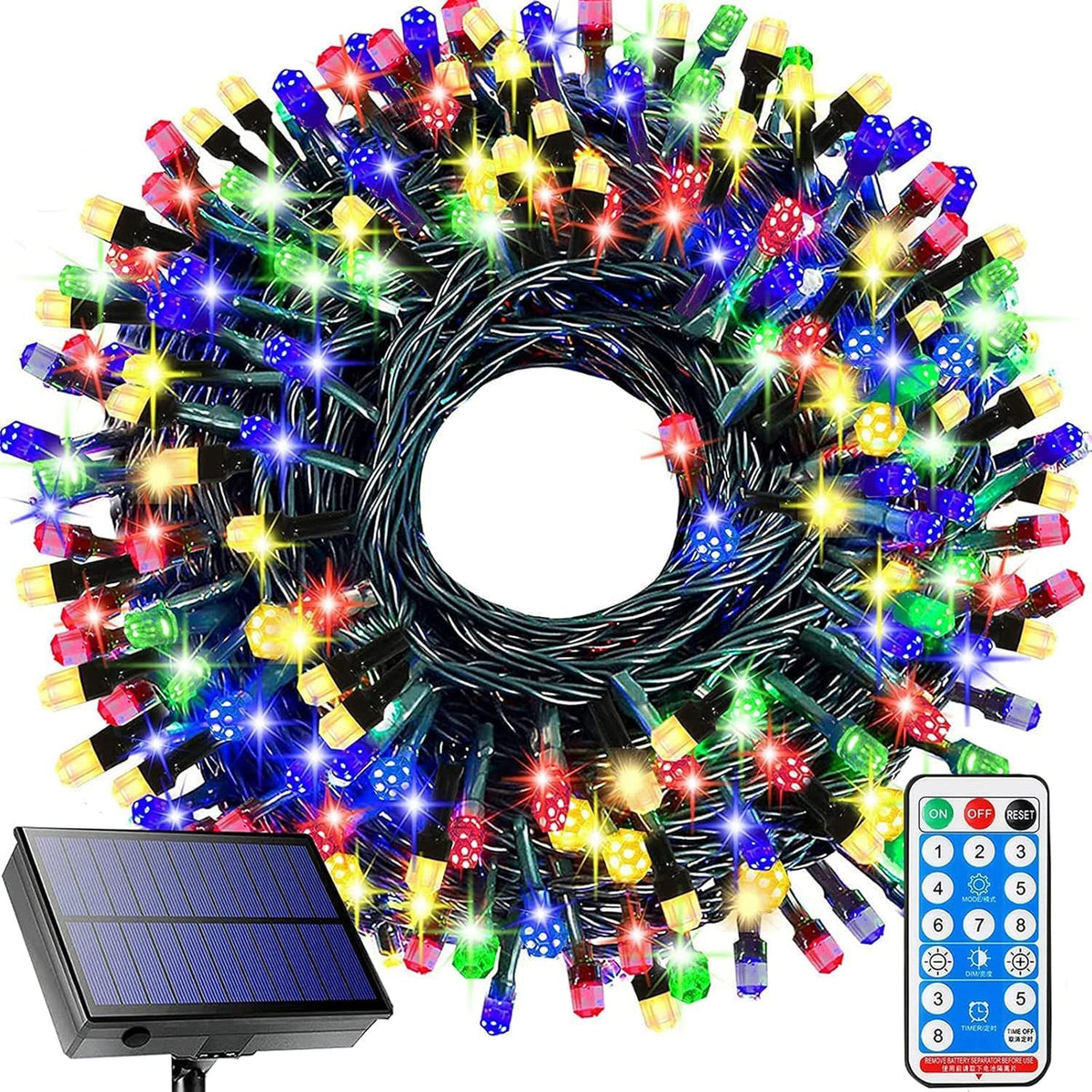 solar string lights outdoor,115 ft 300 led solar, main product view