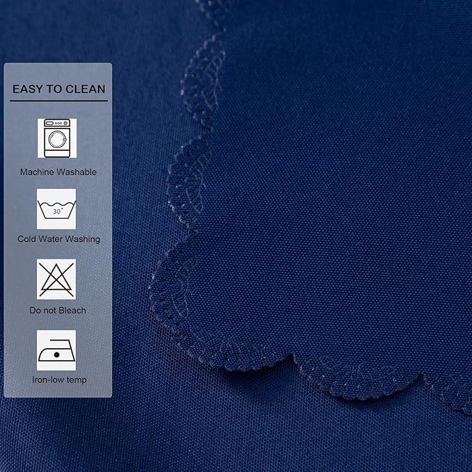 Square Navy Tablecloth 43 x 43 Inch Polyester Fabric Washable Table Cloth Decorative Wrinkle Resistant Solid Color Table Cover for Kitchen Dinning Party Wedding Camping